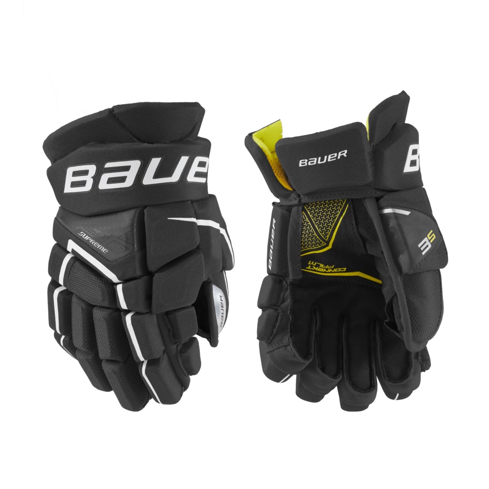 Bauer Supreme 3S Hockey Gloves, Junior, Black/White