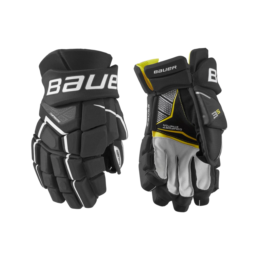 Bauer Supreme 3S Hockey Gloves, Senior, Black/White
