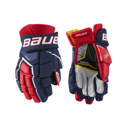 Bauer Supreme 3S Hockey Gloves, Senior, Navy/Red/White