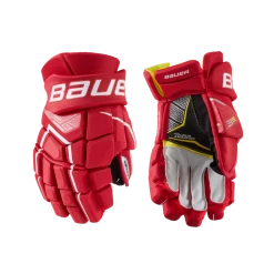 Bauer Supreme 3S Hockey Gloves, Senior, Red