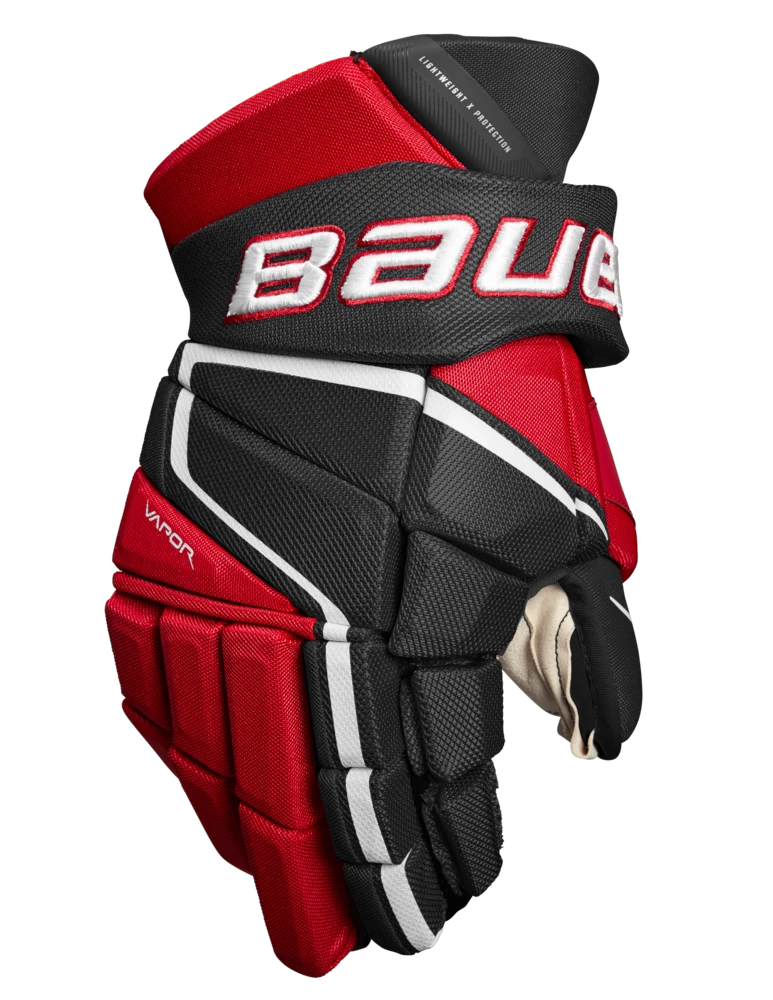 Bauer Vapor 3X Pro Hockey Gloves, Senior, Black/Red - Image 2