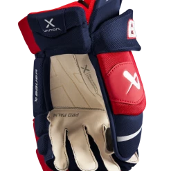 Bauer Vapor 3X Pro Hockey Gloves, Senior, Navy/Red/White