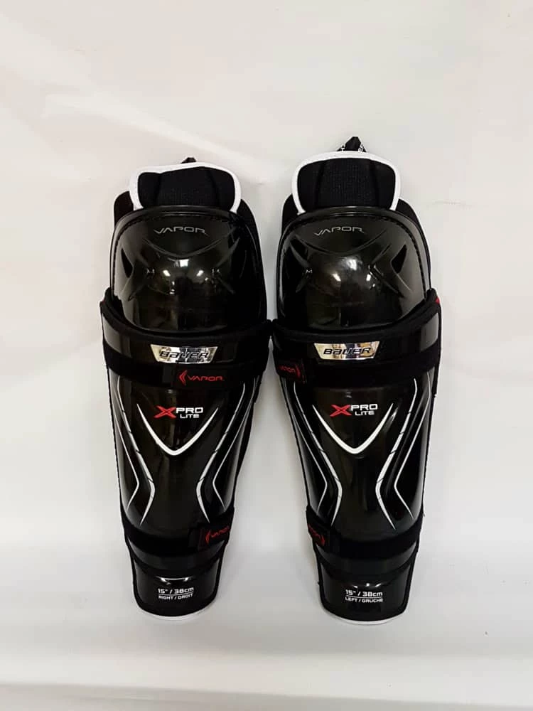 Bauer Vapor X Pro Lite Senior Hockey Shin Guards With Tapered Fit, Hyperlite HD Foam, Black - Image 4