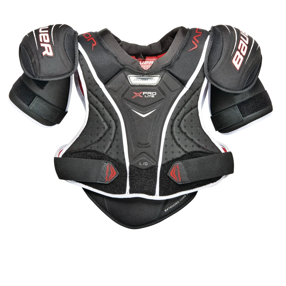 Bauer Vapor X Pro Lite Junior Hockey Shoulder Pads, Comfortable And Lightweight, Black