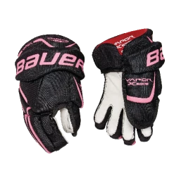 Bauer Vapor X:Edge Youth Hockey Gloves, Pink/Black, 9-in