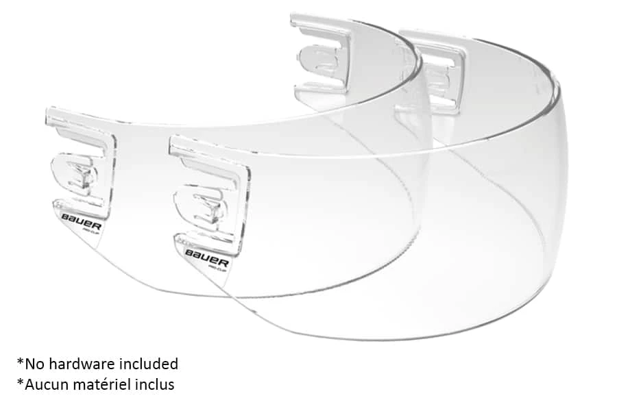 Bauer Clear Replacement Pro Clip Hockey Visor With Anti Fog & Anti Scratch Coating, 2-pk - Image 2