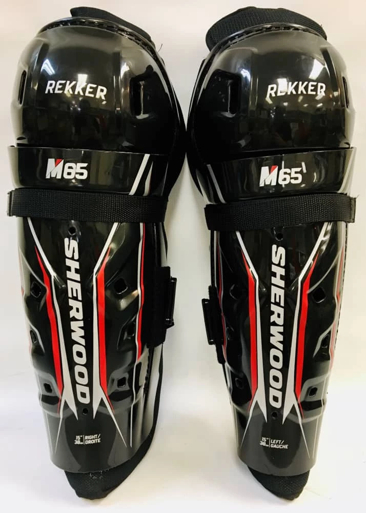 Sherwood REKKER M65 Senior Hockey Shin Guards, Black